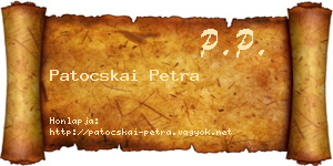 Patocskai Petra névjegykártya